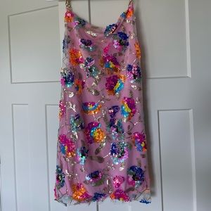 Sequin Open-back Dress